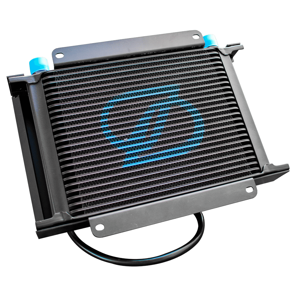 25-Row AN-10 Oil Cooler with Fan Shroud | SKADI