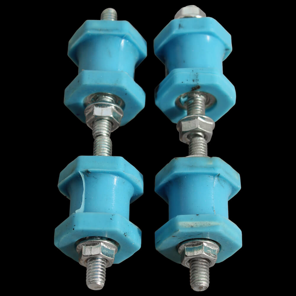 4 × M6 Rubber Anti-Vibration Mounts with Flanged Nuts, Blue | SKADI - Image 4