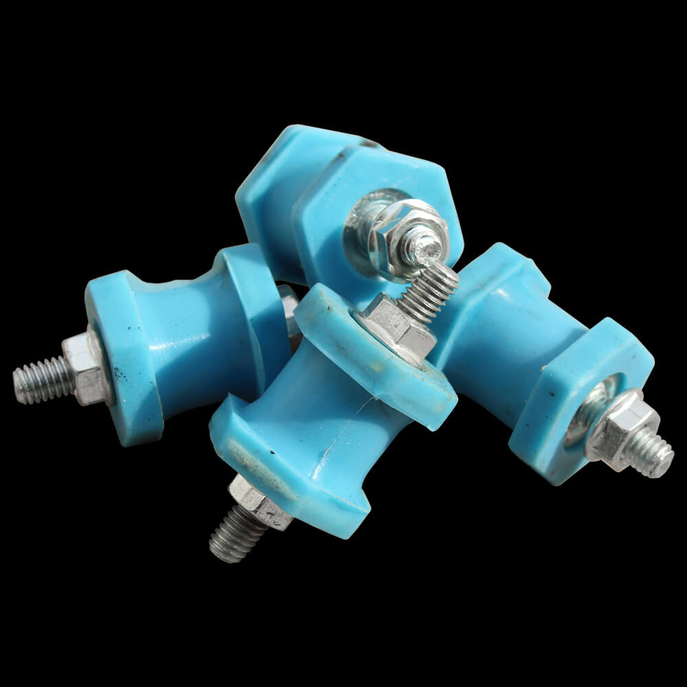4 × M6 Rubber Anti-Vibration Mounts with Flanged Nuts, Blue | SKADI - Image 3