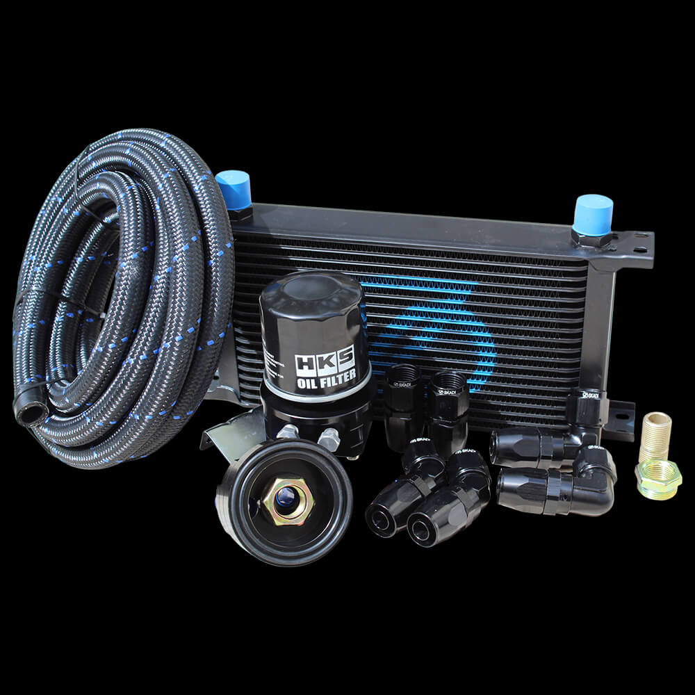 SKADI Honda CIVIC D17A 19 Row Oil Cooler Relocation Kit + HKS Filter, 00/09->05/08