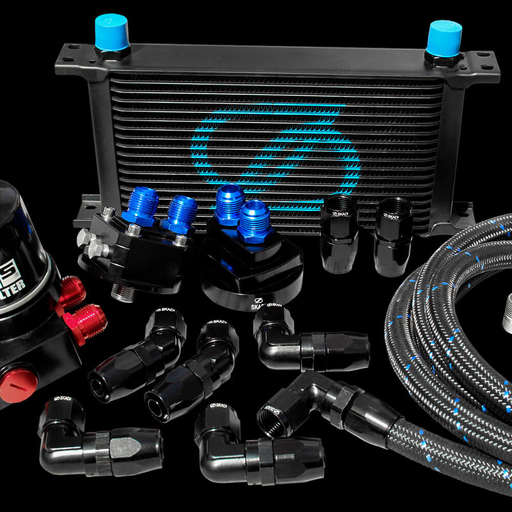 SKADI Honda CIVIC D17A 19 Row Oil Cooler Thermo Relocation Kit + HKS Filter, 00/09->05/08 - Image 2