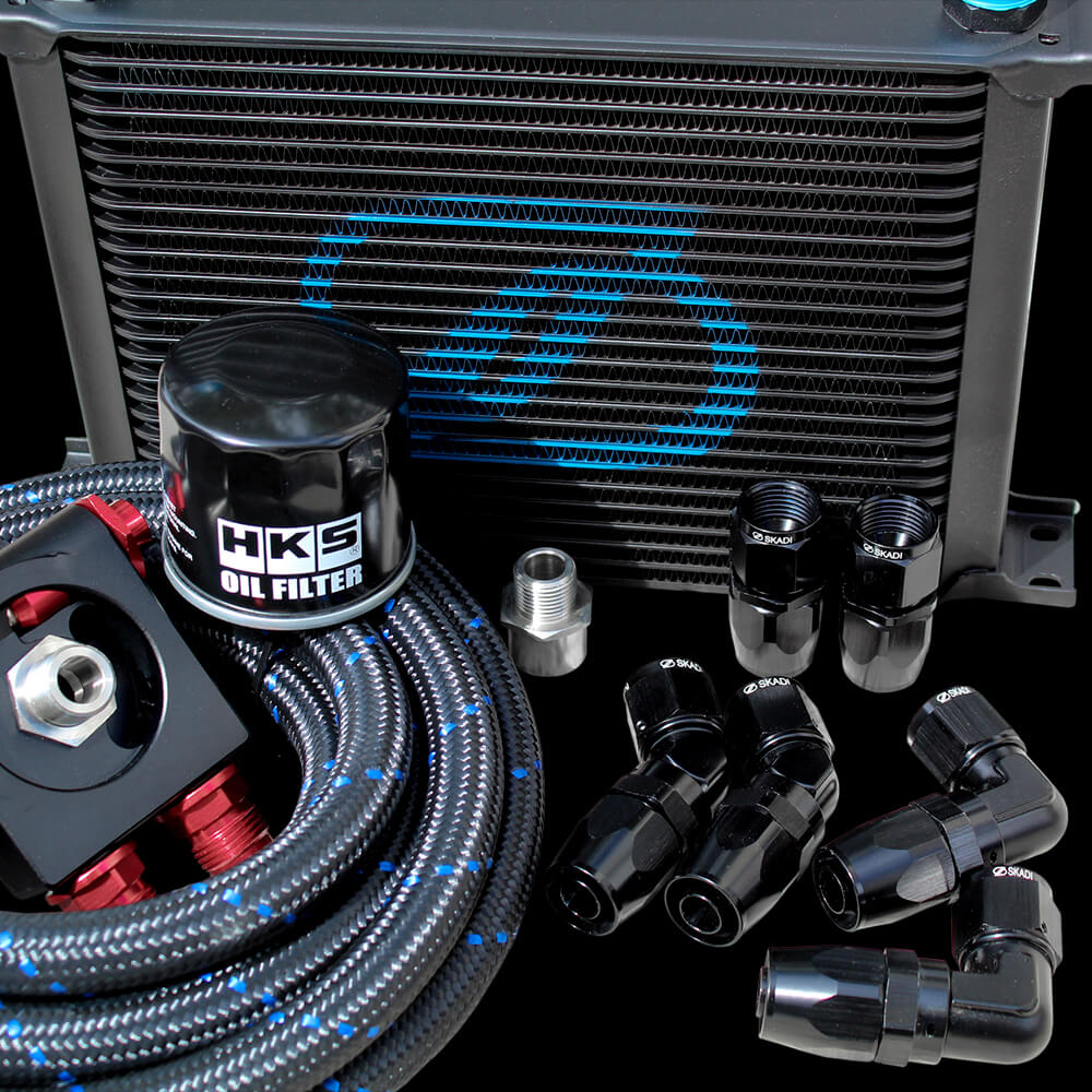 SKADI Honda CIVIC D17A 25 Row Oil Cooler Thermostatic Kit + HKS Filter, 00/09->05/08 - Image 2