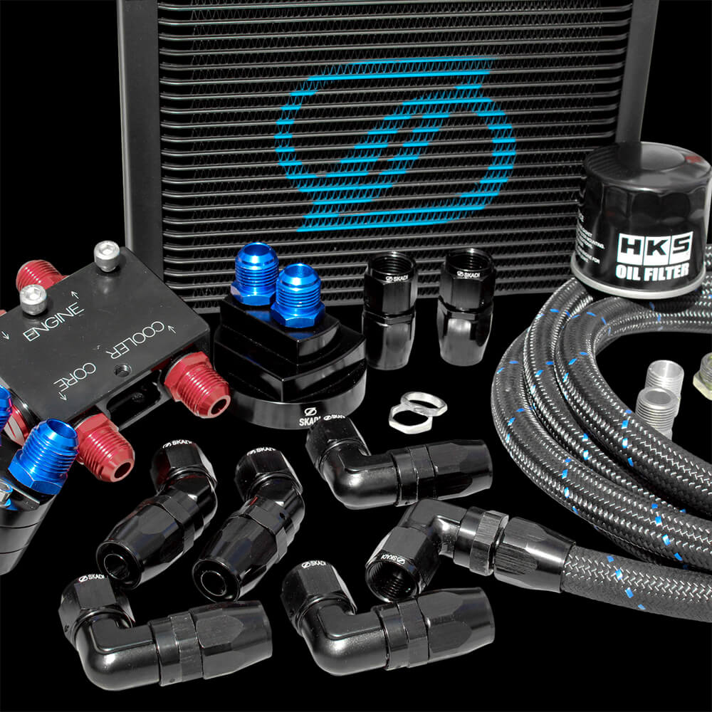 SKADI Honda CIVIC D17A 25 Row Oil Cooler Thermo Relocation Kit + HKS Filter, 00/09->05/08 - Image 2