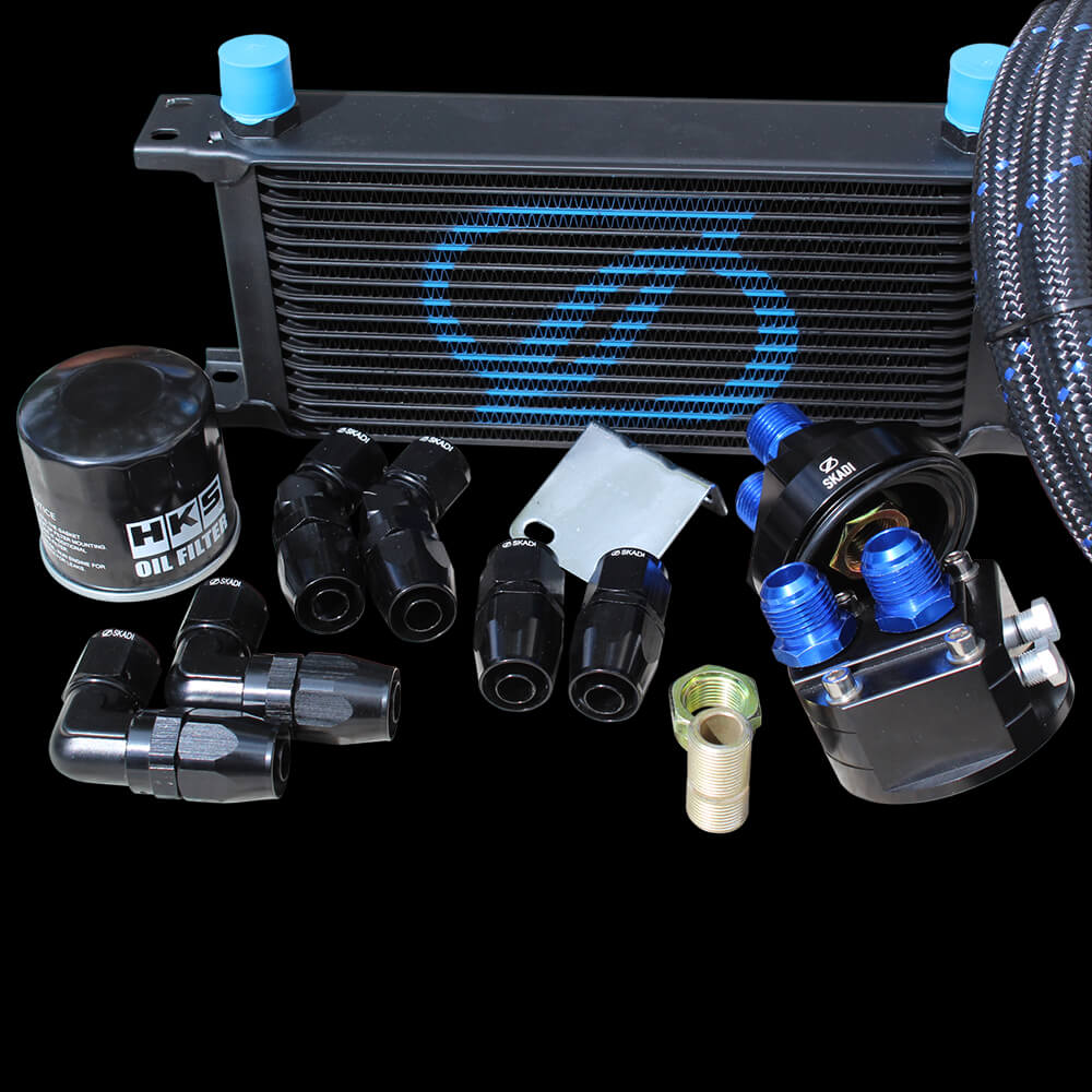 SKADI Honda CIVIC D17A 16 Row Oil Cooler Relocation Kit + HKS Filter, 00/09->05/08