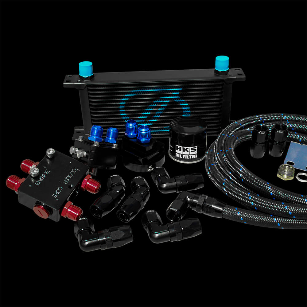 SKADI Honda CIVIC D17A 16 Row Oil Cooler Thermo Relocation Kit + HKS Filter, 00/09->05/08 - Image 2