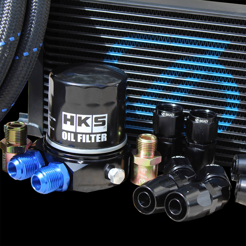 SKADI Honda CIVIC D17A 19 Row Oil Cooler Kit + HKS Filter, 00/09->05/08 - Image 2